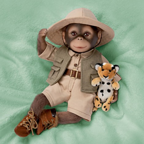 "Renner" The Safari Monkey Doll，Lifelike Poseable Reborn doll